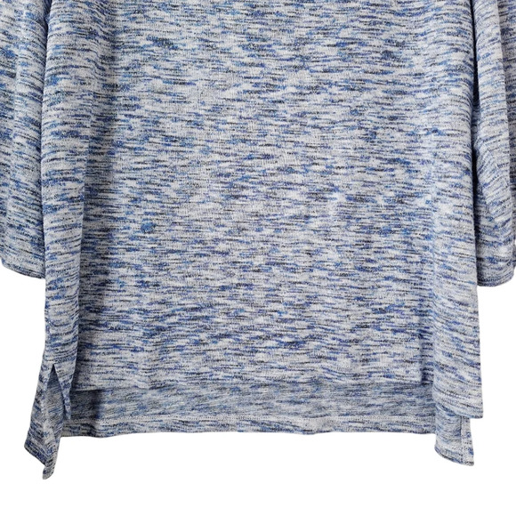 Chico's Sz 3/US‎ XL Blue Metallic Side Slit Pullover Top - Picture 4 of 13